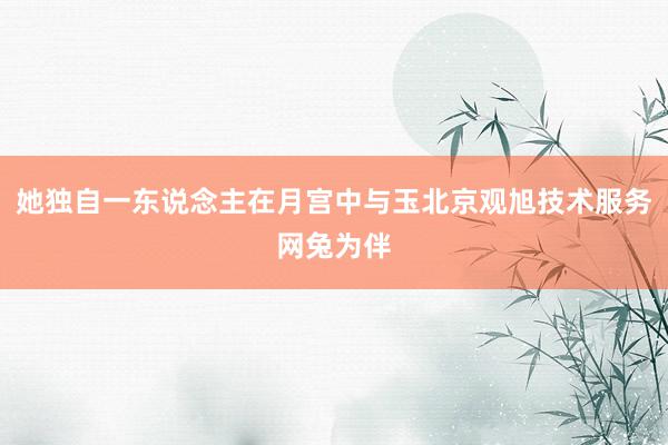 她独自一东说念主在月宫中与玉北京观旭技术服务网兔为伴
